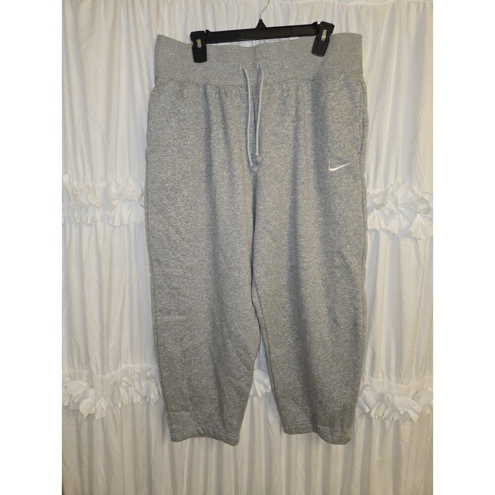 Nike XL Gray Sweatpants Women Open Botton Baggy Sweatpants Athletic Work Out